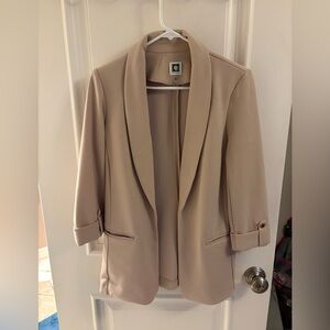 Anne Klein open front tan blazer
